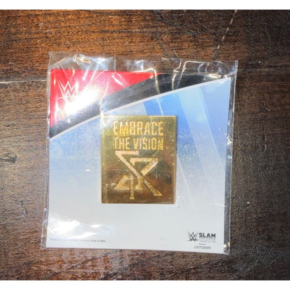 WWE Jewelry - WWE Slam Crate Seth Rollins Embrace The Vision Gold Enamel Pin Loot Crate 2021
